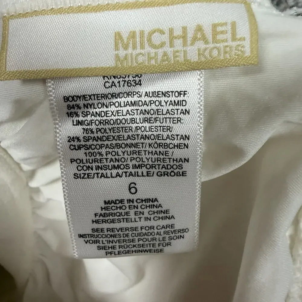 Michael Michael Kors One Piece Swimsuit Size 6 One Shoulder Designer Old Money